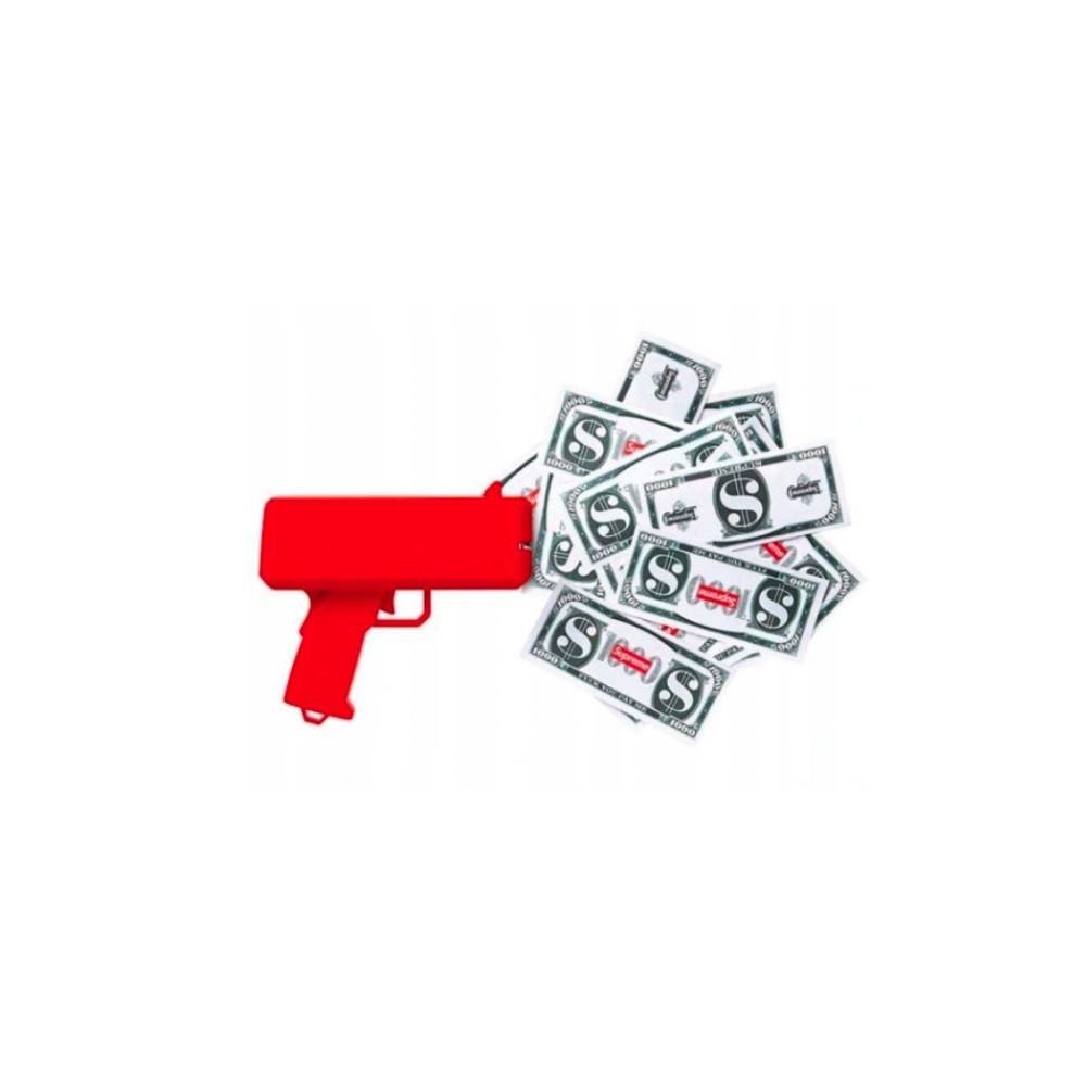 MONEY GUN PISTOLET STRZELAJĄCY PIENIĘDZMI PREZENT