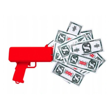 MONEY GUN PISTOLET STRZELAJĄCY PIENIĘDZMI PREZENT