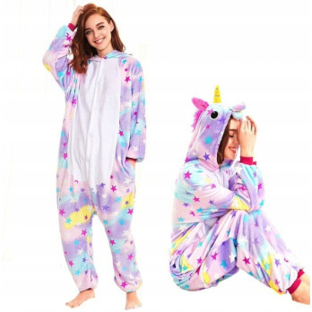 ONESIE JEDNOROŻEC UNICORN TĘCZOWY GWIAZDKI S