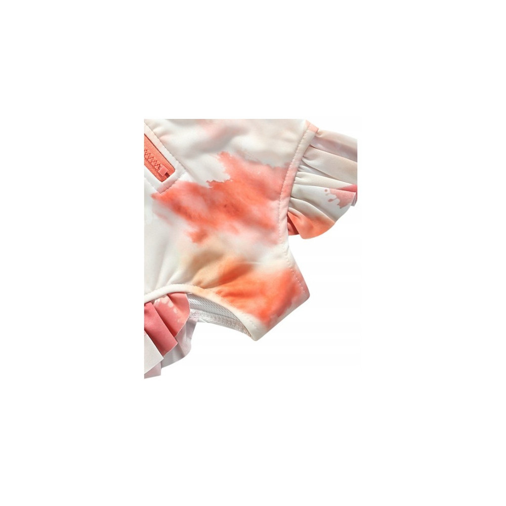 STRÓJ KĄPIELOWY DZIEWCZĘCY KOMBINEZON ORANGE TIE DYE UV UPF50+ 110 4+ LAT