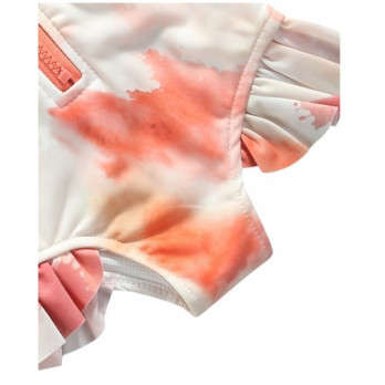 STRÓJ KĄPIELOWY DZIEWCZĘCY KOMBINEZON ORANGE TIE DYE UV UPF50+ 110 4+ LAT