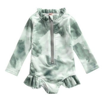 STRÓJ KĄPIELOWY DZIEWCZĘCY KOMBINEZON GREEN TIE DYE UV UPF50+ 110 4+ LAT