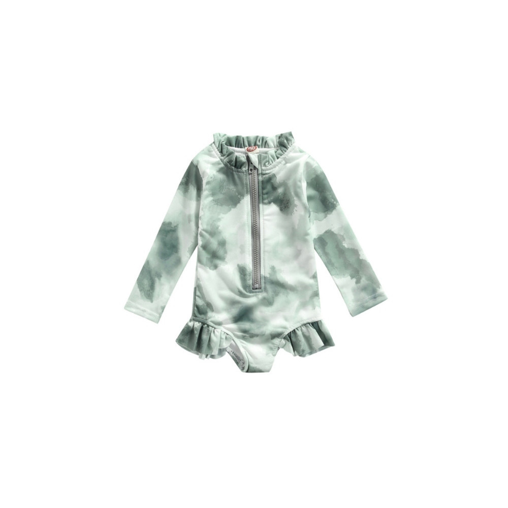 STRÓJ KĄPIELOWY DZIEWCZĘCY KOMBINEZON GREEN TIE DYE UV UPF50+ 98/104 3-4LAT