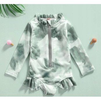 STRÓJ KĄPIELOWY DZIEWCZĘCY KOMBINEZON GREEN TIE DYE UV UPF50+ 98/104 3-4LAT