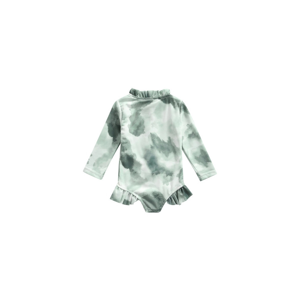 STRÓJ KĄPIELOWY DZIEWCZĘCY KOMBINEZON GREEN TIE DYE UV UPF50+ 98/104 3-4LAT