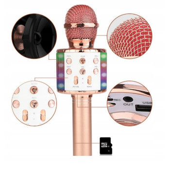 MIKROFON BEZPRZEWODOWY KARAOKE BLUETOOTH KOLORY