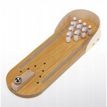 ZABAWKA DREWNIANA GRA NA BIURKO BOWLING KRĘGLE
