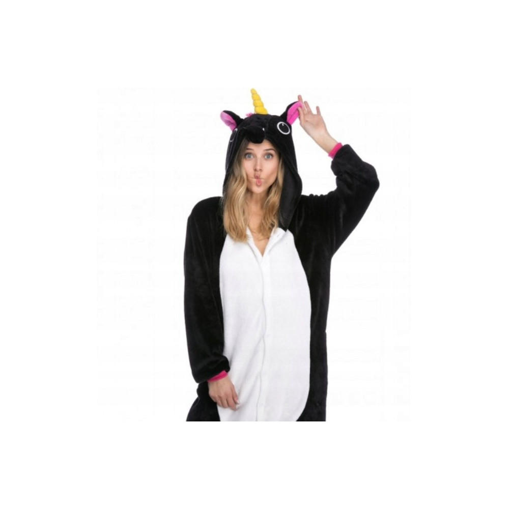 ONESIE KOMBINEZON JEDNOROŻEC CZARNY KIGURUMI S