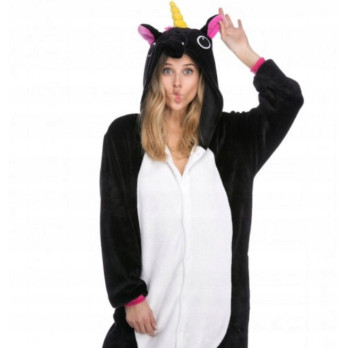 ONESIE KOMBINEZON JEDNOROŻEC CZARNY KIGURUMI S