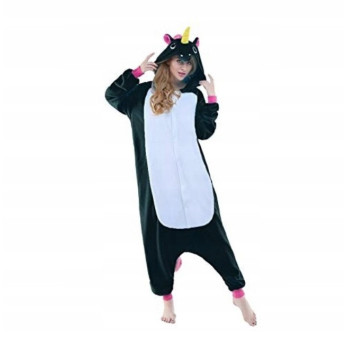 ONESIE KOMBINEZON JEDNOROŻEC CZARNY KIGURUMI S