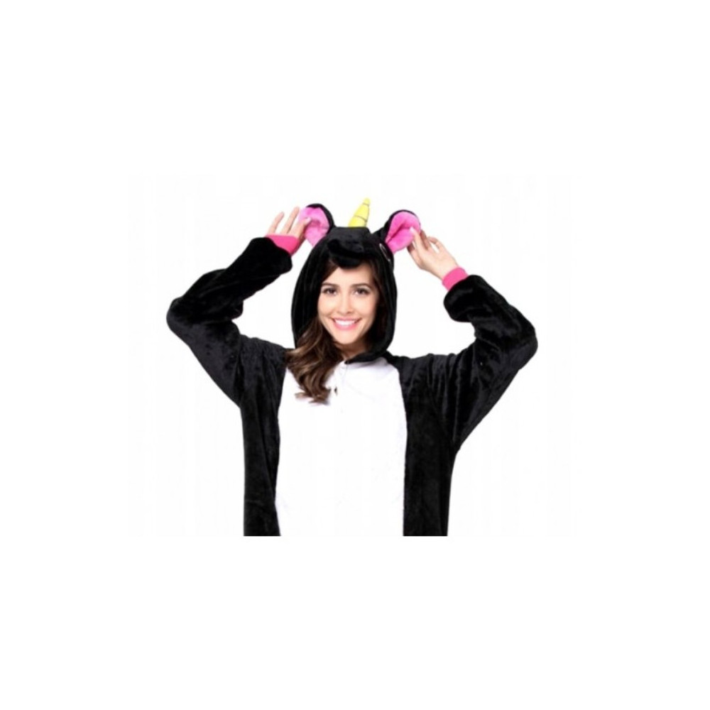 ONESIE KOMBINEZON JEDNOROŻEC CZARNY KIGURUMI S