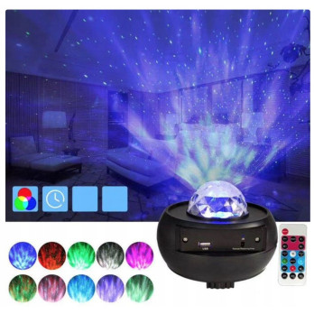 LAMPA LED PROJEKTOR GWIAZD GŁOŚNIK BLUETOOTH