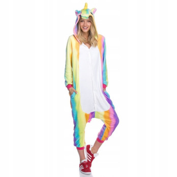 JEDNOROŻEC ONESIE UNICORN TĘCZA PIŻAMA ŚWIĘTA L