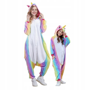 JEDNOROŻEC ONESIE UNICORN TĘCZA PIŻAMA ŚWIĘTA L