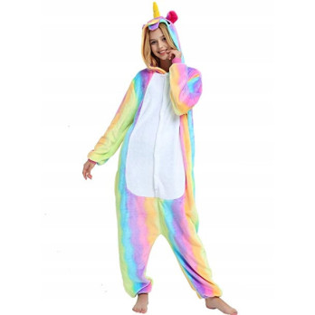 JEDNOROŻEC ONESIE UNICORN TĘCZA PIŻAMA ŚWIĘTA L