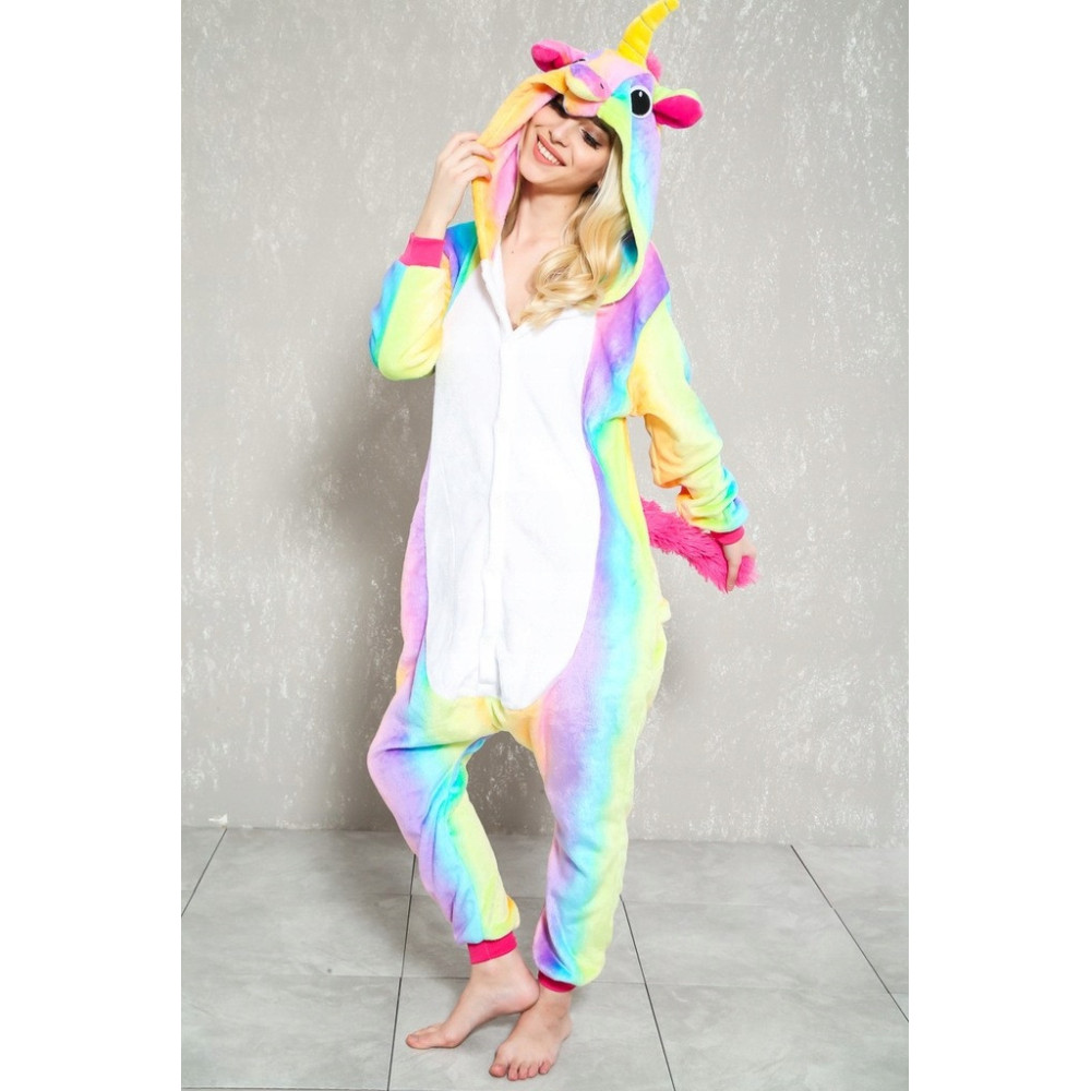 JEDNOROŻEC ONESIE UNICORN TĘCZA PIŻAMA ŚWIĘTA L