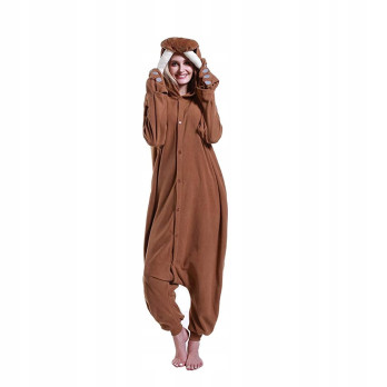 MORS FOKA ONESIE KOMBINEZON BRĄZOWY KIGURUMI S
