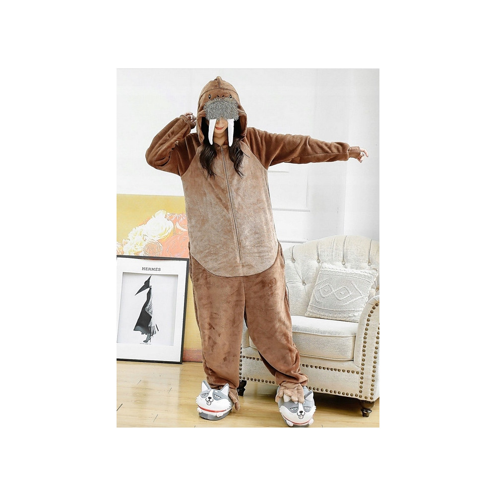 MORS FOKA ONESIE KOMBINEZON BRĄZOWY KIGURUMI S