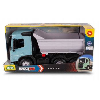 Wywrotka Duże Auto VOLVO 3 Osie Lena Błękitna 49 cm Solidna Zabawka