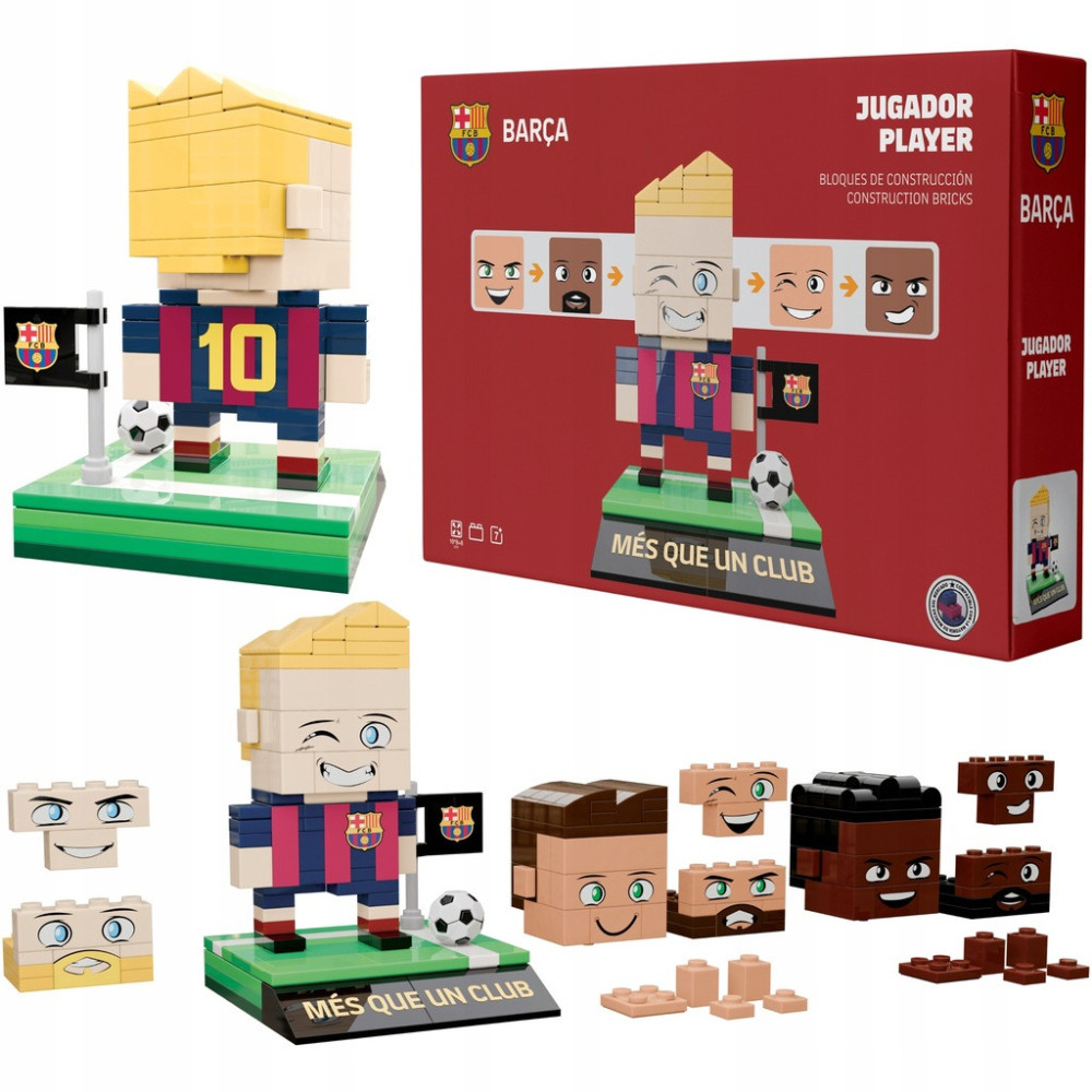 FC BARCELONA KLOCKI FIGURKA ZAWODNIKA 210 EL. KREATYWNA BUDOWA + AKCESORIA