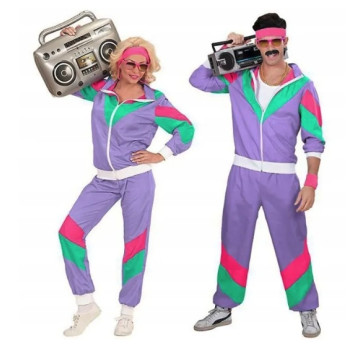 STRÓJ DRES FIOLETOWY RETRO DRESY LATA 70 80 KOSTIUM DISCO PRZEBRANIE XL