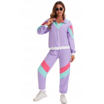 STRÓJ DRES FIOLETOWY RETRO DRESY LATA 70 80 KOSTIUM DISCO PRZEBRANIE M