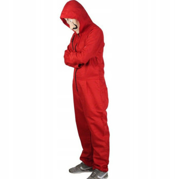 PRZEBRANIE NAPAD NA BANK KOSTIUM CZERWONY ONESIE 3XL