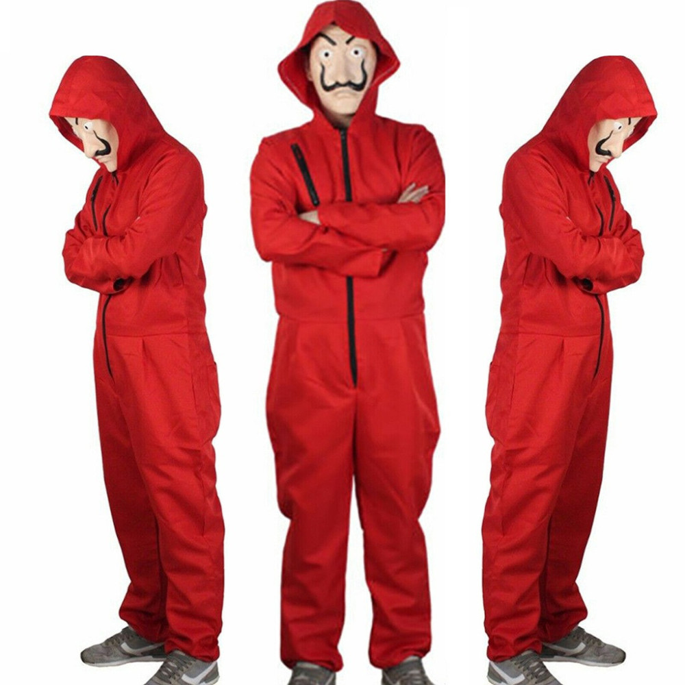 PRZEBRANIE NAPAD NA BANK KOSTIUM CZERWONY ONESIE 3XL