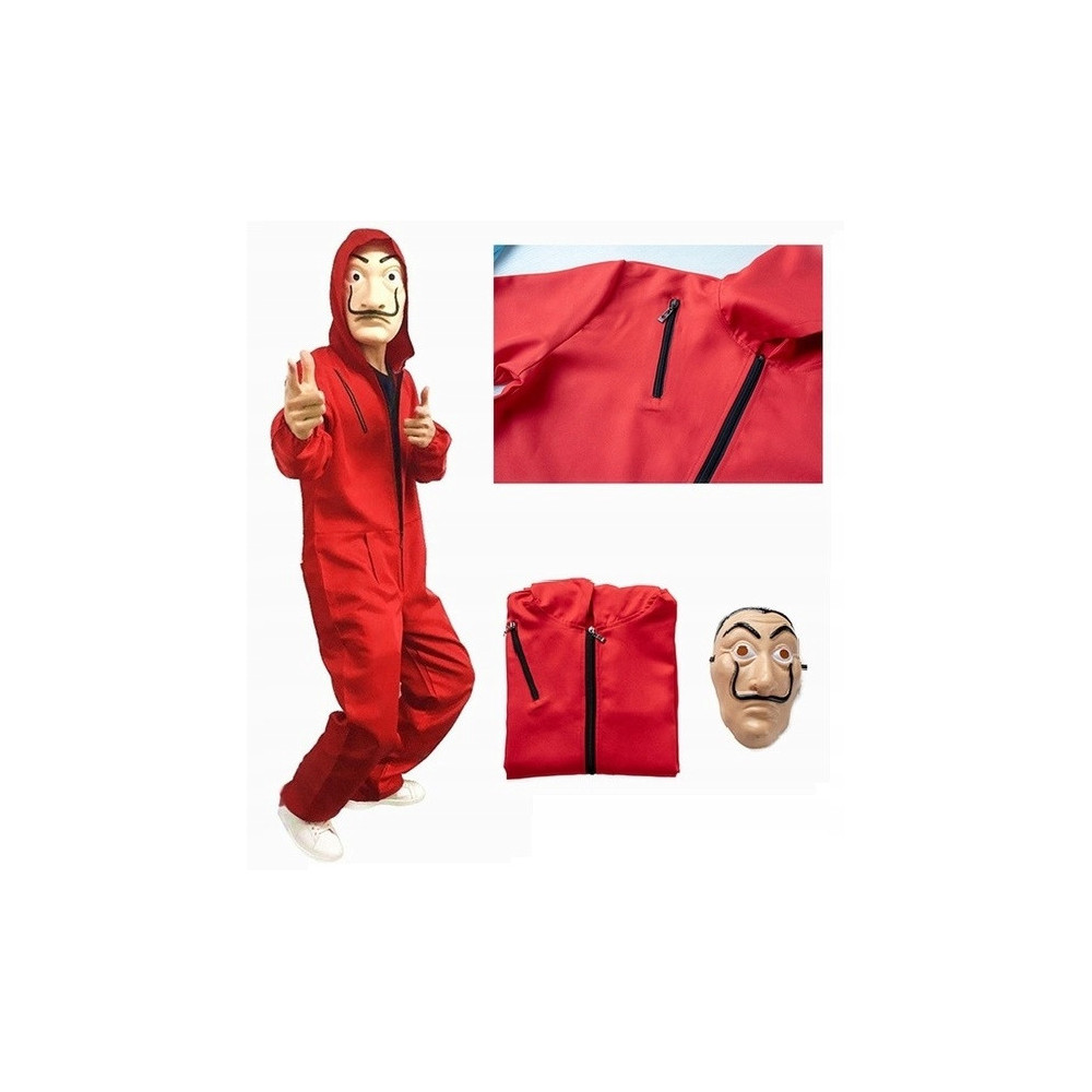 PRZEBRANIE NAPAD NA BANK KOSTIUM CZERWONY ONESIE 3XL