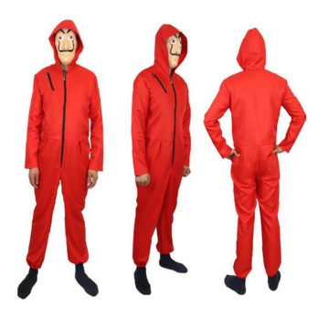 PRZEBRANIE NAPAD NA BANK KOSTIUM CZERWONY ONESIE 3XL