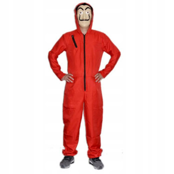 PRZEBRANIE NAPAD NA BANK KOSTIUM CZERWONY ONESIE 3XL