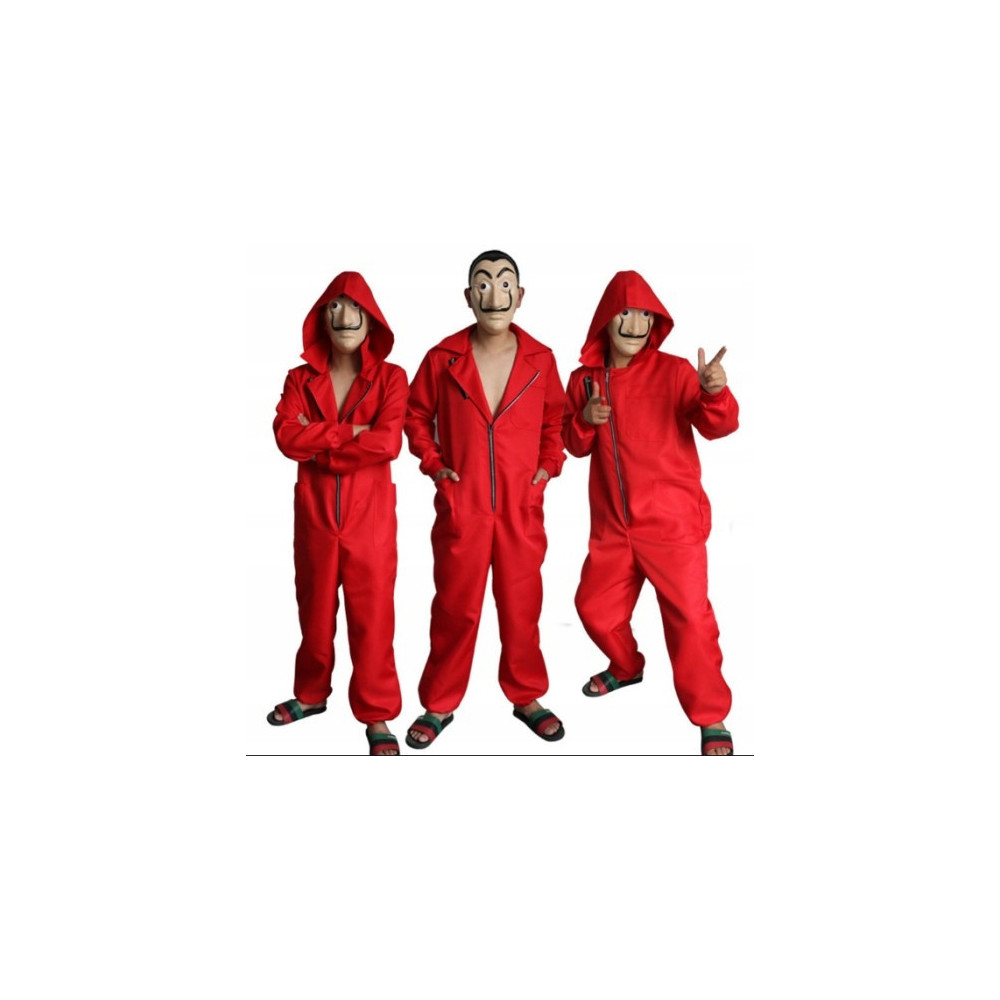 PRZEBRANIE NAPAD NA BANK KOSTIUM CZERWONY ONESIE 3XL