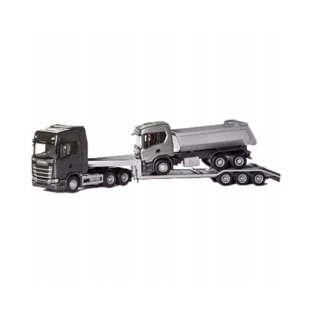 Emek 30613 Scania S Next Gen z naczepą i wywrotką Scania G czarna