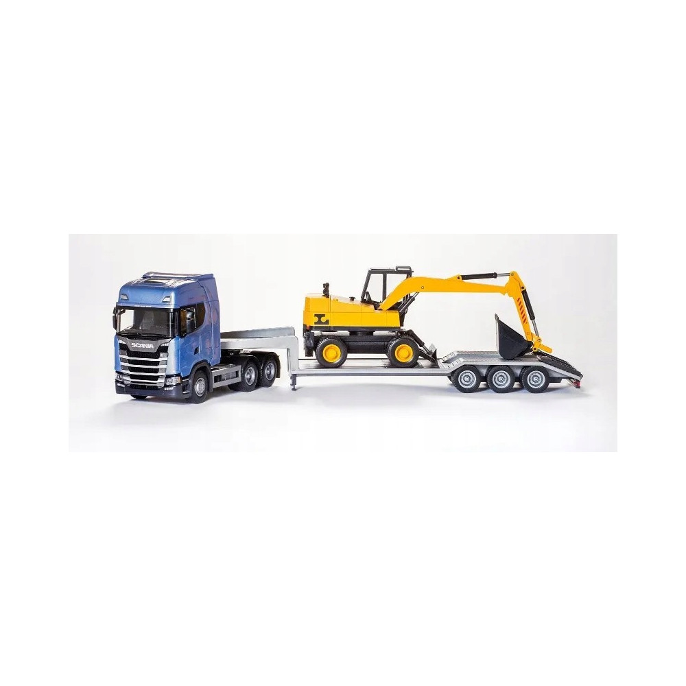 EMEK 30604 SCANIA S NEXT GEN Z NACZEPĄ I KOPARKĄ NIEBIESKI