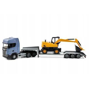 EMEK 30604 SCANIA S NEXT GEN Z NACZEPĄ I KOPARKĄ NIEBIESKI