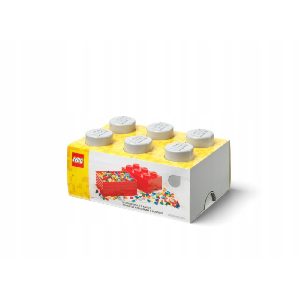 Pojemnik klocek LEGO Brick 6 Szary Na Klocki Zabawki Grey Prezent