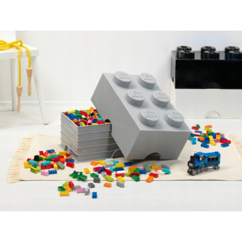 Pojemnik klocek LEGO Brick 6 Szary Na Klocki Zabawki Grey Prezent