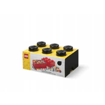 Pojemnik klocek LEGO Brick 6 Czarny Black Na Klocki Na Zabawki Prezent