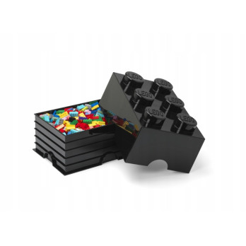 Pojemnik klocek LEGO Brick 6 Czarny Black Na Klocki Na Zabawki Prezent