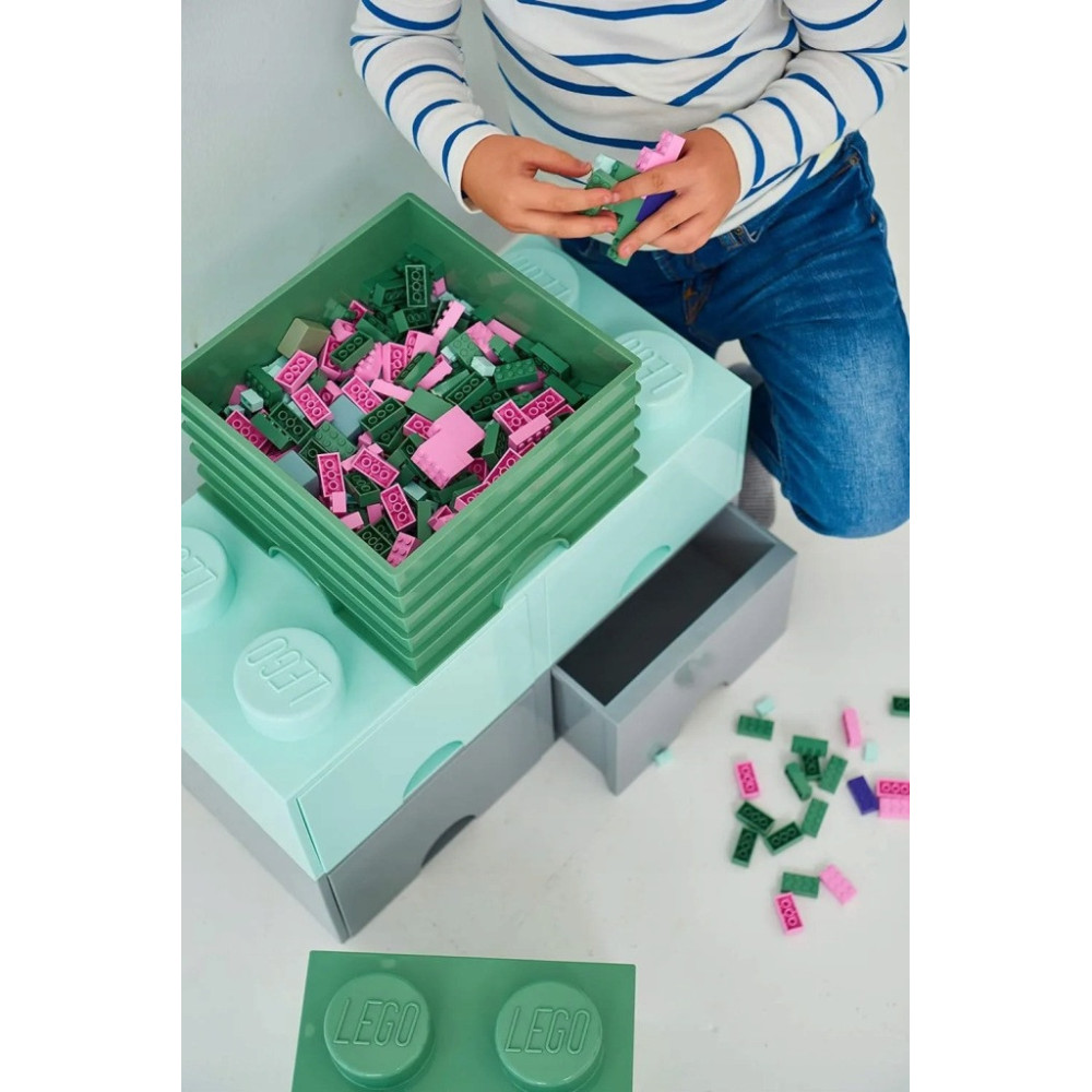 Pojemnik Na klocki LEGO Storage 2x2 zielony piaskowa zieleń 40031747