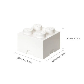 Pojemnik Na Zabawki Klocki LEGO Storage Brick 4 biały White Prezent