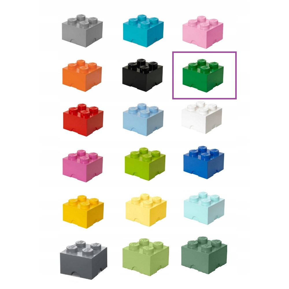 LEGO 40031734 Pojemnik na klocki zabawki 2x2 ciemnozielony Prezent