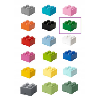 LEGO 40031734 Pojemnik na klocki zabawki 2x2 ciemnozielony Prezent