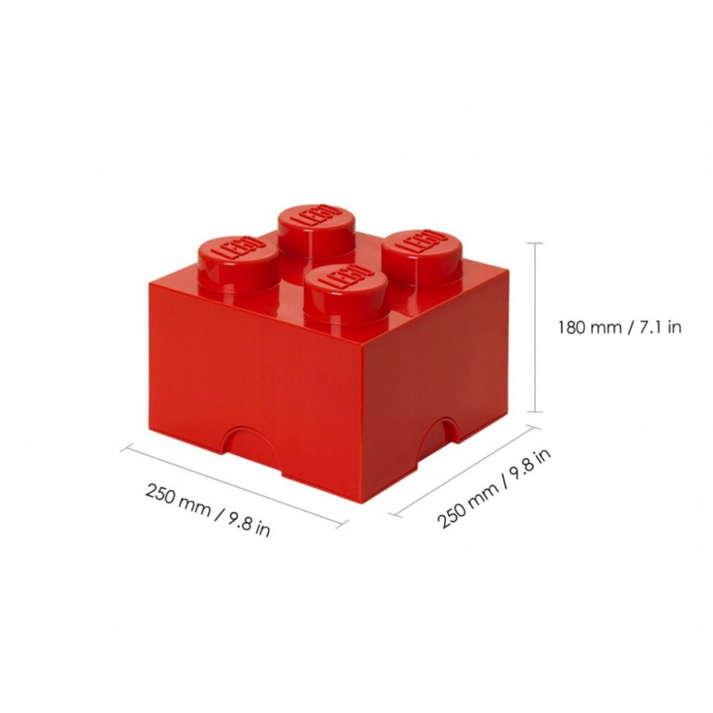 Pojemnik LEGO Storage Brick 4 czerwony Red Skrzynka Na Zabawki