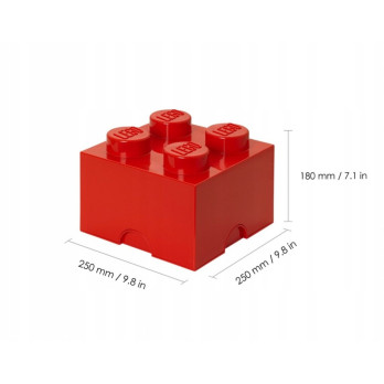 Pojemnik LEGO Storage Brick 4 czerwony Red Skrzynka Na Zabawki