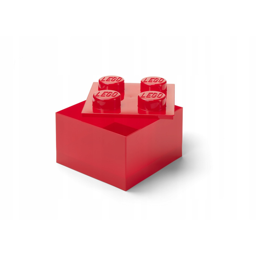 LEGO POJEMNIK PUDEŁKO KLOCEK 4 PRZEZROCZYSTY CZERWONY 25 cm 40090804
