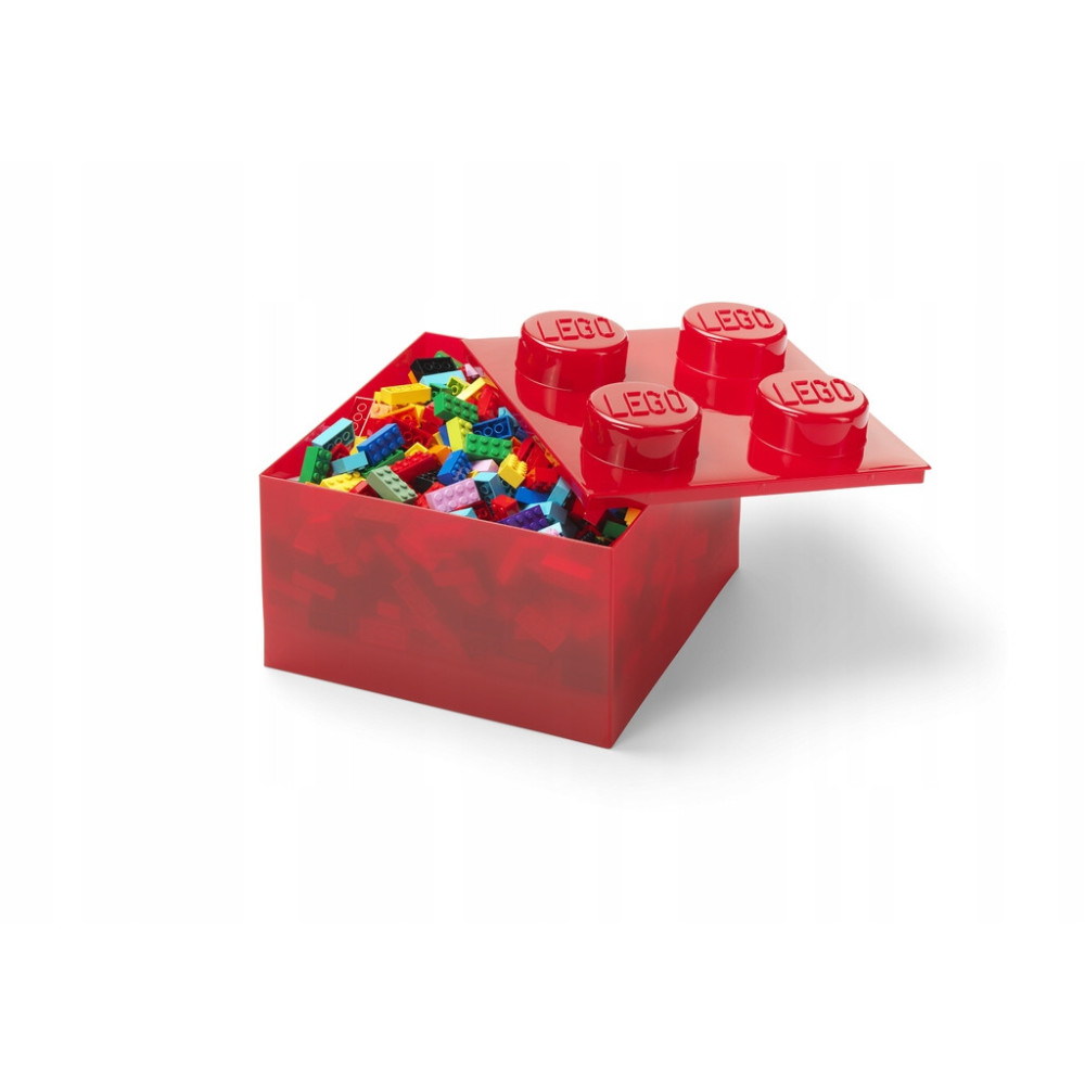 LEGO POJEMNIK PUDEŁKO KLOCEK 4 PRZEZROCZYSTY CZERWONY 25 cm 40090804