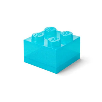 LEGO POJEMNIK KLOCEK 4 PRZEZROCZYSTY BROKAT JASNONIEBIESKI 25 cm 40090802