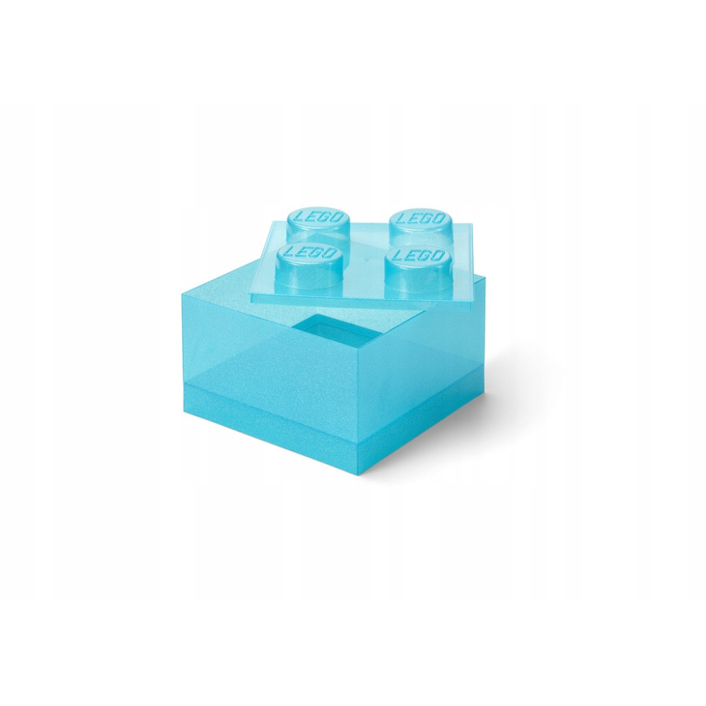 LEGO POJEMNIK KLOCEK 4 PRZEZROCZYSTY BROKAT JASNONIEBIESKI 25 cm 40090802