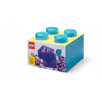 LEGO POJEMNIK KLOCEK 4 PRZEZROCZYSTY BROKAT JASNONIEBIESKI 25 cm 40090802